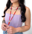 Beaded Wrap Lanyard (Red)