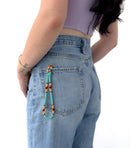 Beaded Wrist Lanyard 7” (Teal)