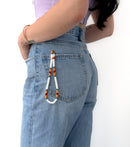 Beaded Wrist Lanyard 7" (White)