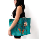 Large Tote Bag (Little Critters Teal)