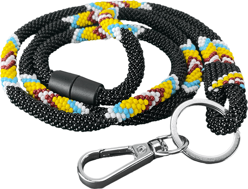 Beaded Breakaway Lanyard 18" (Black)