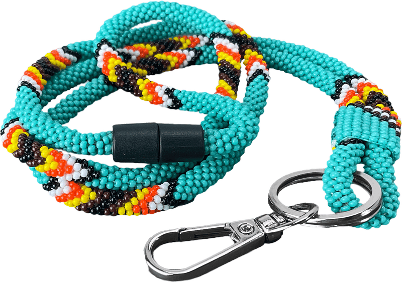 Beaded Breakaway Lanyard 18" (Teal)