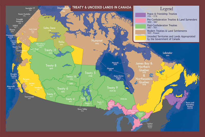 Treaty & Unceded Lands in Canada Map