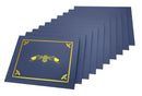 Linen Certificate Holders (Blue) x10