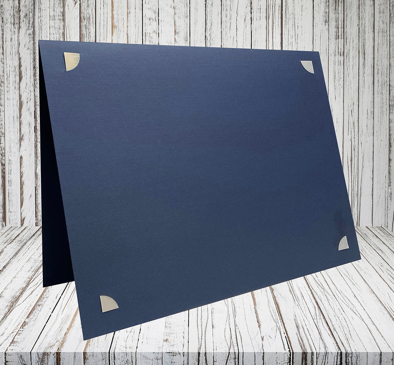 Linen Certificate Holders (Blue) x10