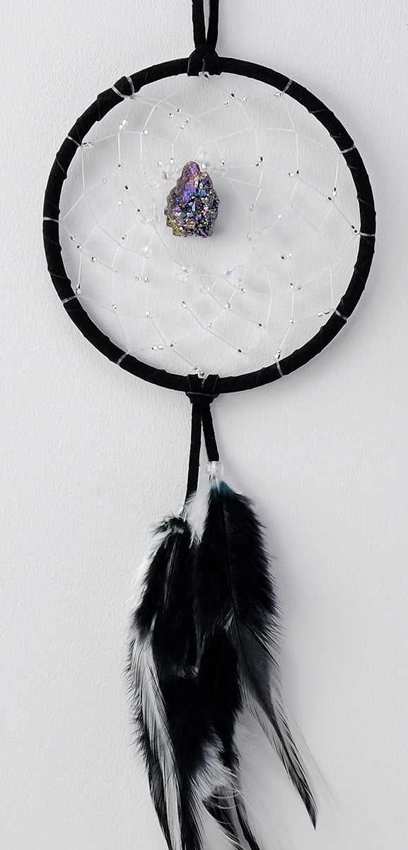 4" Druzy Crystal Dreamcatcher (Black)