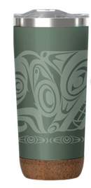 Cork Base Travel Mug (Urban Wolf/Green)