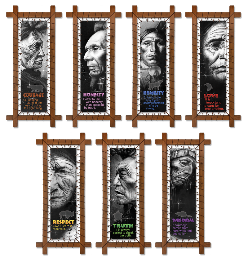 7-Piece Seven Teachings Canvas Print Set