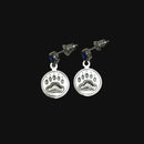 Bear Print Earrings With Gem Post