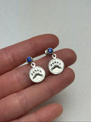Bear Print Earrings With Gem Post