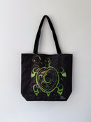 Printed Tote Bag (Black Turtle)
