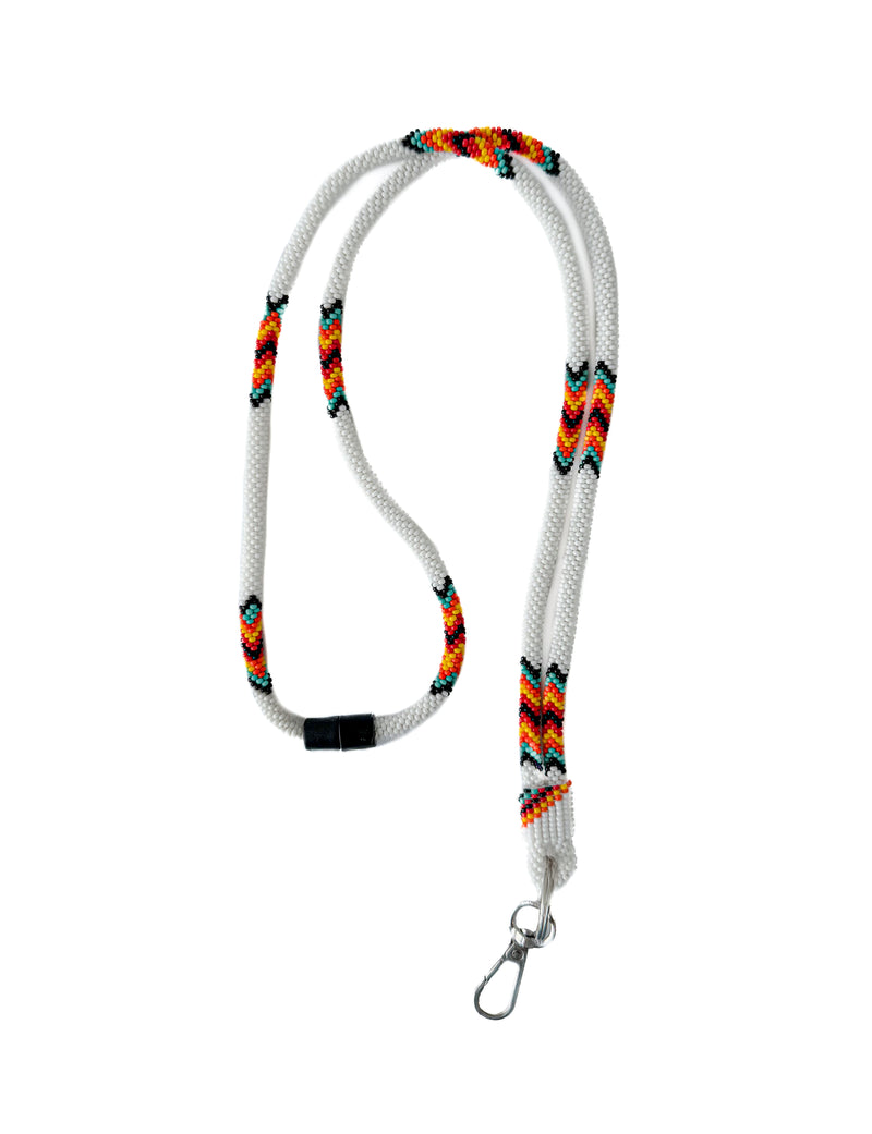 Misright Imitation Pearl Badge Holder Lanyard – 30" Beaded Necklace With Magnetic Breakaway Clasp, White