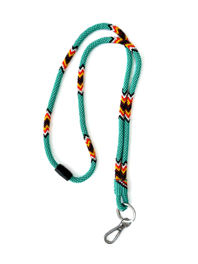 Beaded Breakaway Lanyard 18" (Teal)