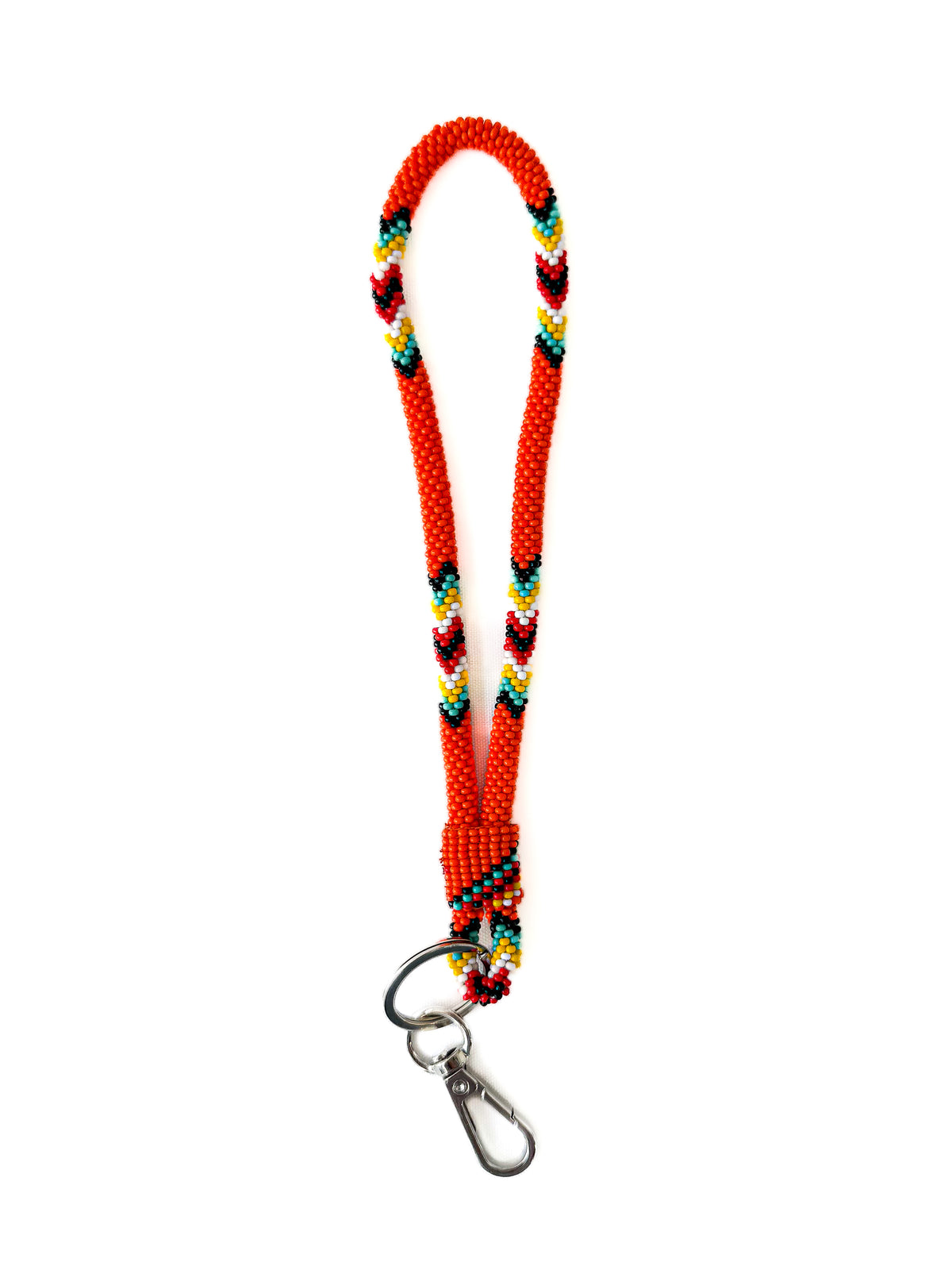 Beaded Wrist Lanyard 7” (Orange)