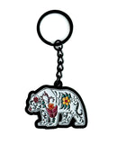 Metal Keychain - Bear/Floral