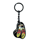 Metal Keychain - Coloured Feathers
