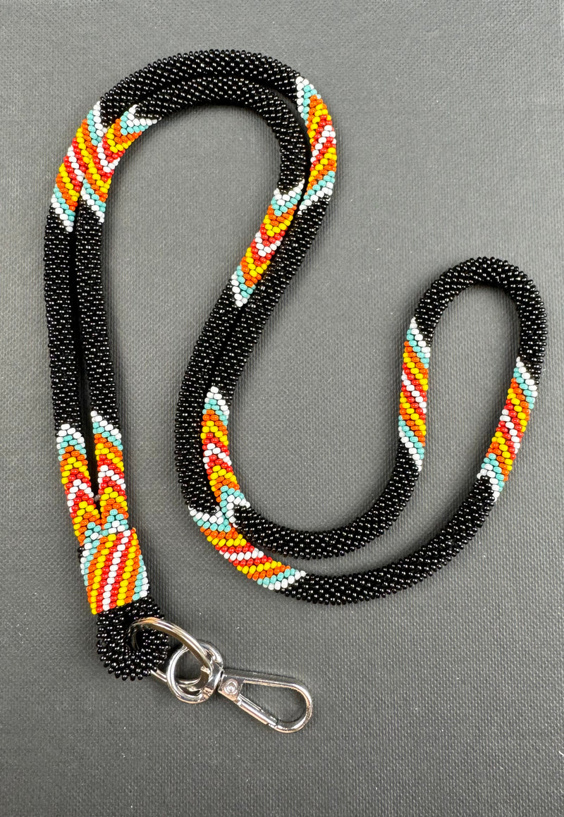 Beaded Wrap Lanyard (Black)