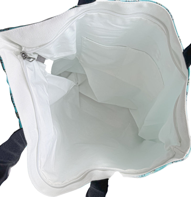 Large Tote Bag (Little Critters Teal)