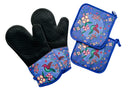 Oven Mitts + Hot Pad Set - Hummingbird