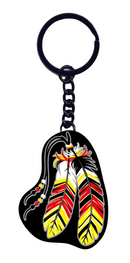 Metal Keychain - Coloured Feathers (Available April 1st)