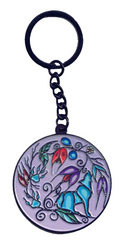 Metal Keychain - Purple Floral/Wolf (Available April 1st)
