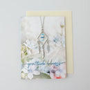 Aquamarine Diamond Necklace Greeting Card (Gratitude Blooms)