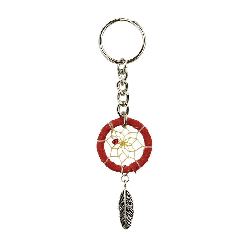1.25" Red Dream Catcher Keychain