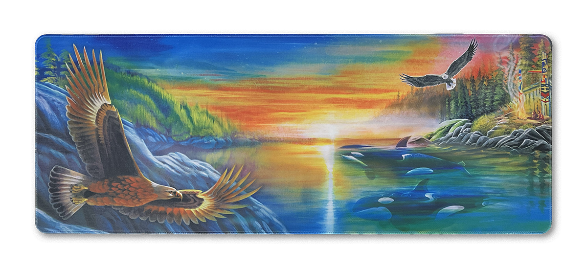 Large desktop mouse pad sunrise