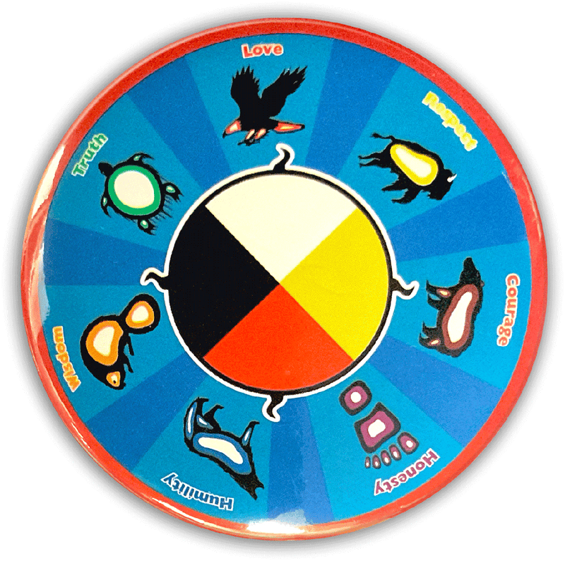 Round Button (4 Colours - Seven Teachings)