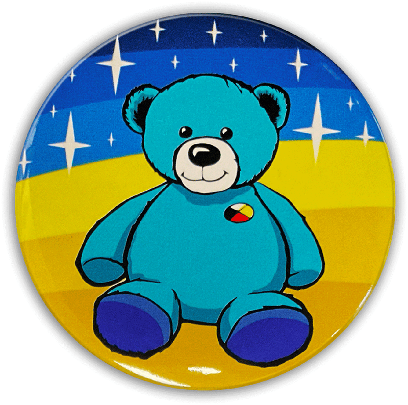 Round Button (Blue Bear)