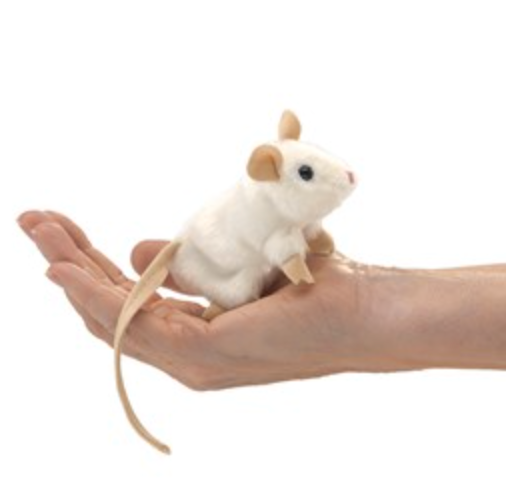 Mini White Mouse (Finger Puppet)