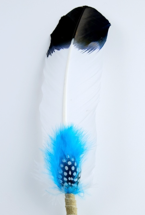 Large Smudging Feather (Turquoise/Reflection)