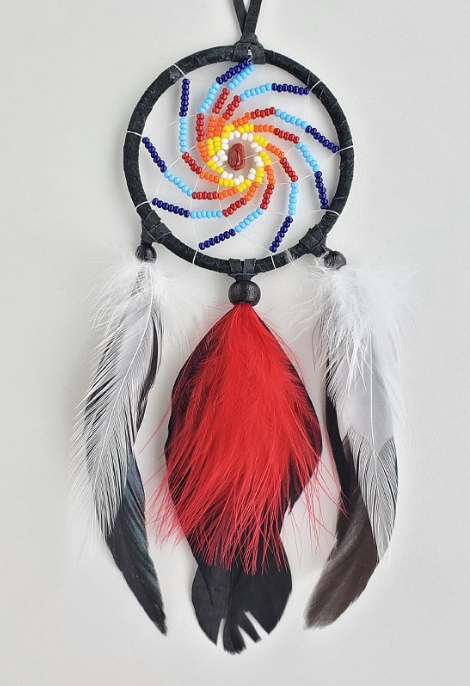 2.5" "Fire" Beaded Dream Catcher