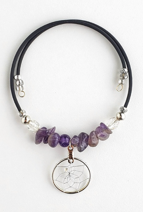 Dream Catcher Coil Bracelet (Amethyst)