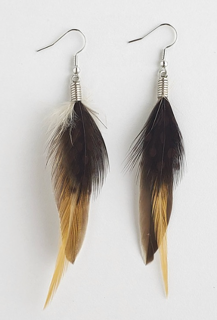 Feather Earrings (Quill/Brown Spotted)