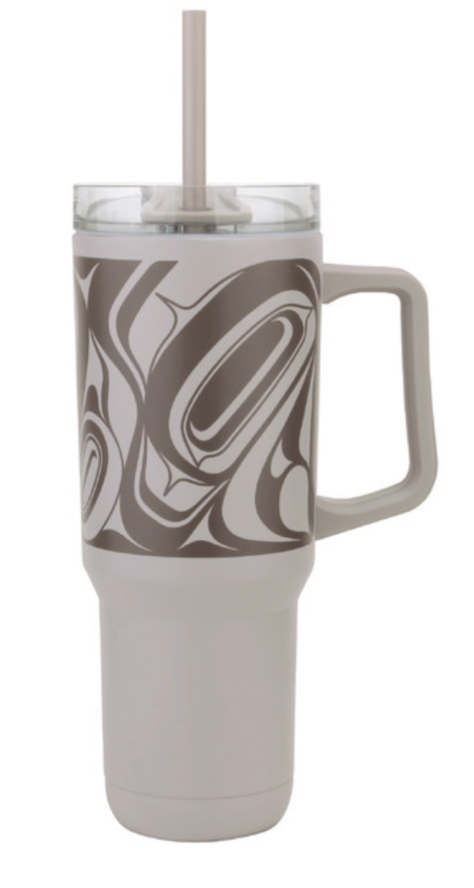 40oz Insulated Tumbler with Straw (Eagle/Tan)