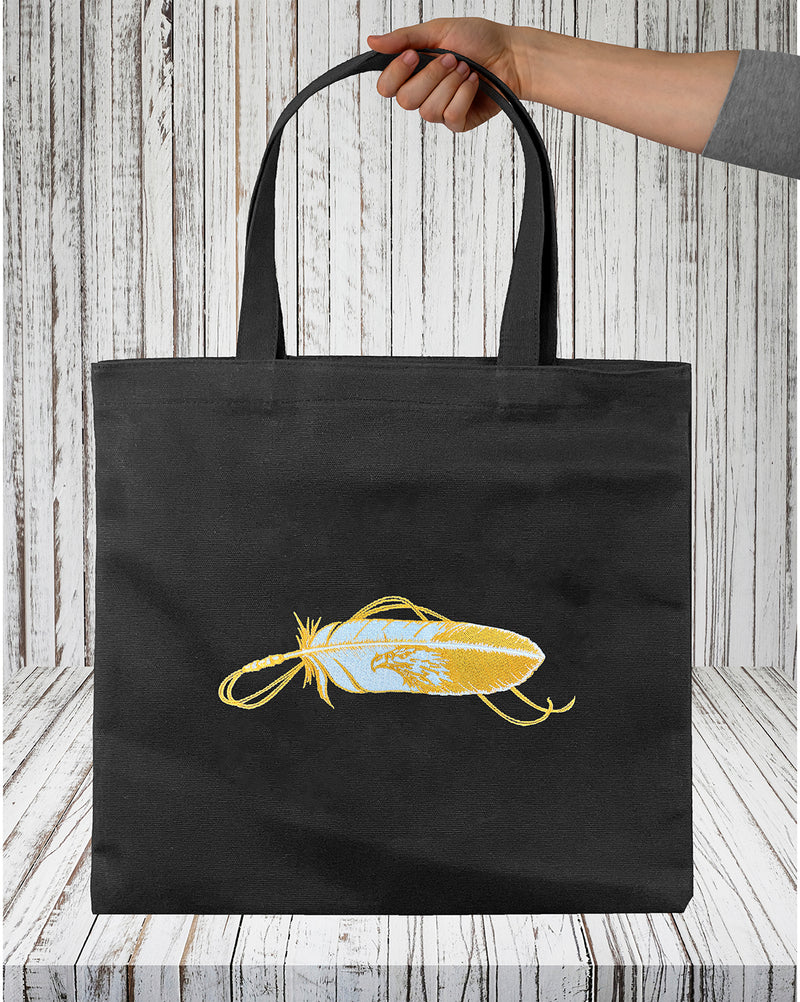 Embroidered Tote Bag (Feather)