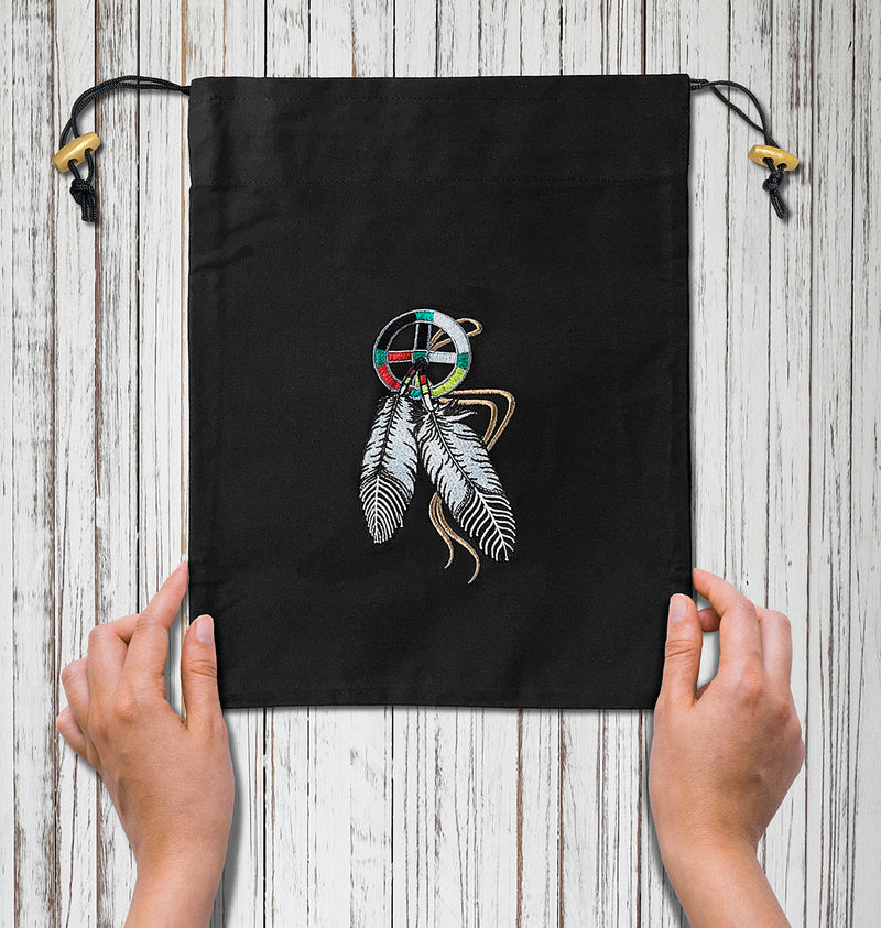 Small Embroidered Tote Bag (Feather)