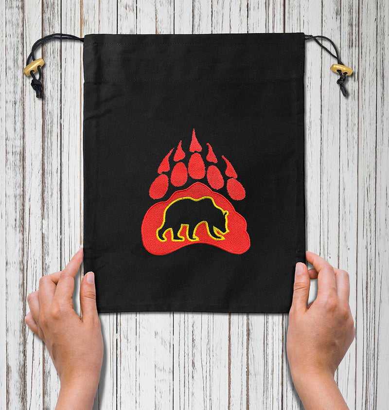 Small Embroidered Tote Bag (Bear Paw)