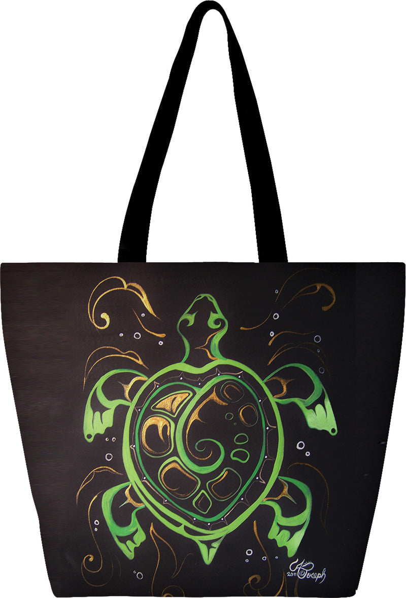 Printed Tote Bag - Black Turtle (Avail. Summer 2024)