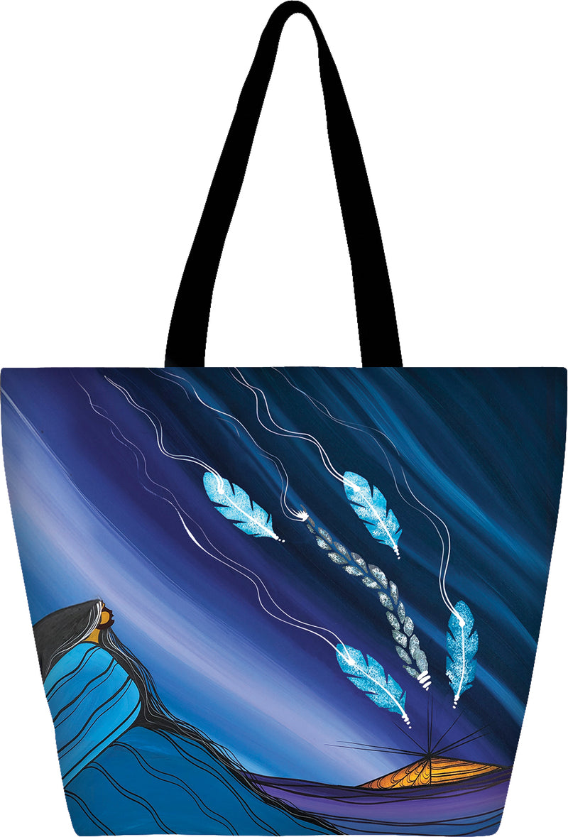 Printed Tote Bag - Feathers (Avail. April 30)