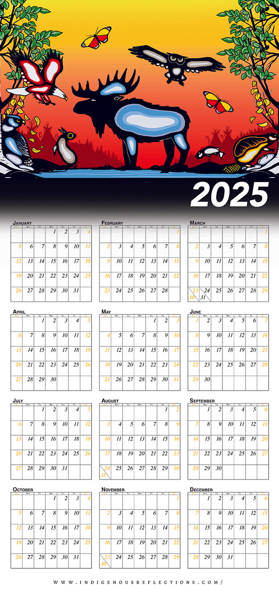 2025 Wipe-clean Calendar (Ojibwe Animals)