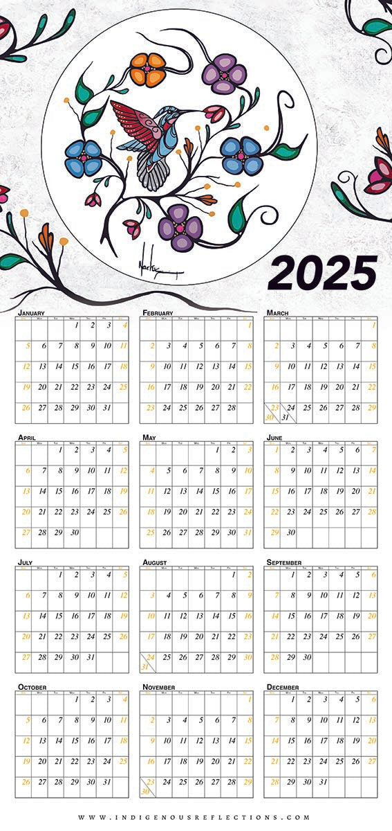 2025 Wipe-clean Calendar (Hummingbird)