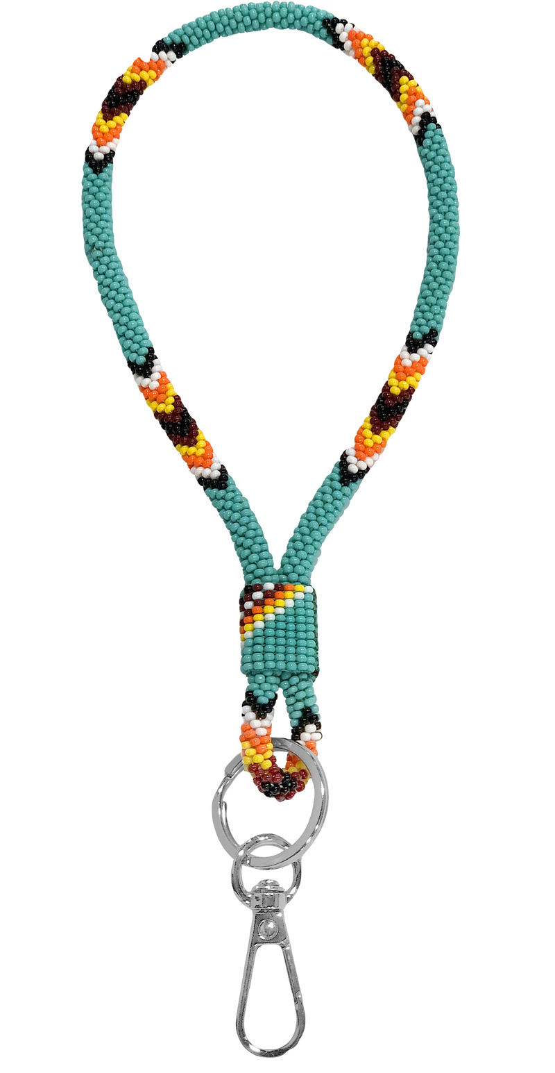 Beaded Wrist Lanyard 7” (Teal)