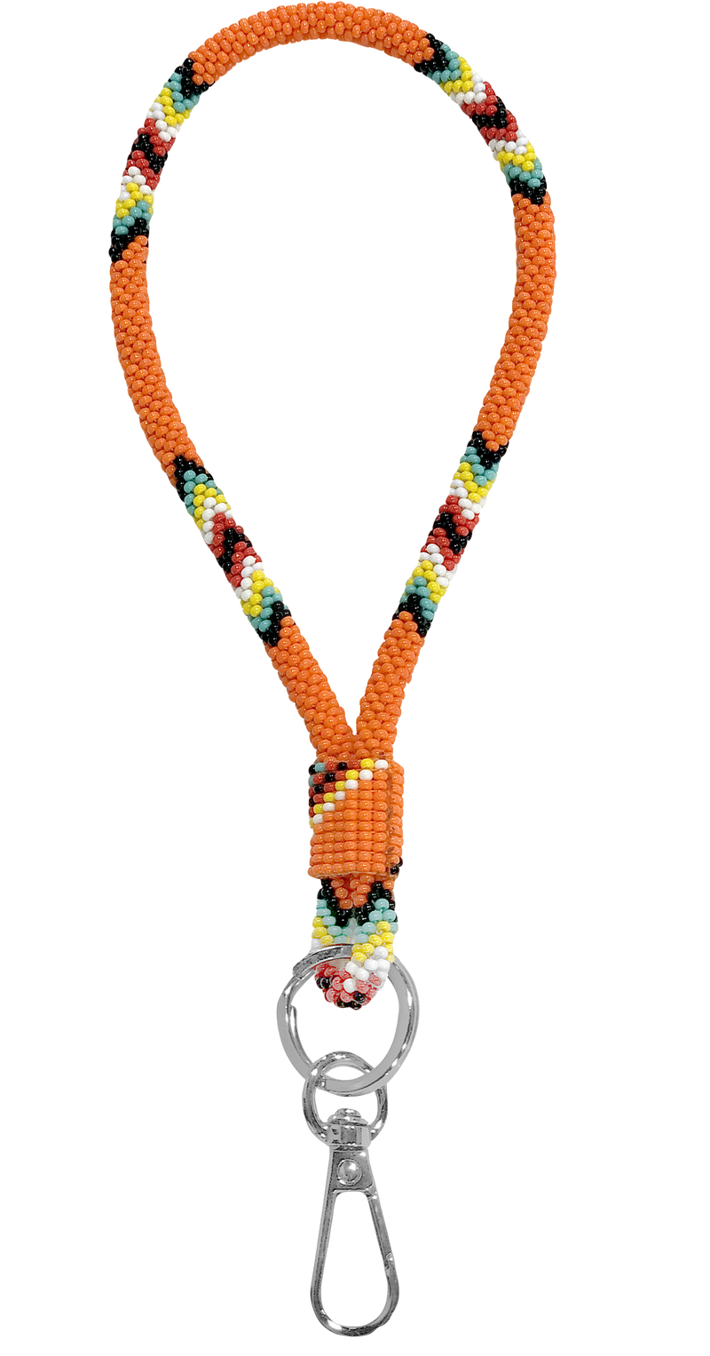 Beaded Wrist Lanyard 7” (Orange)