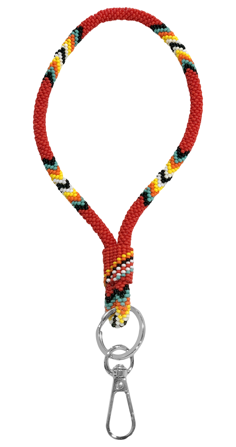 Beaded Wrist Lanyard 7” (Red)