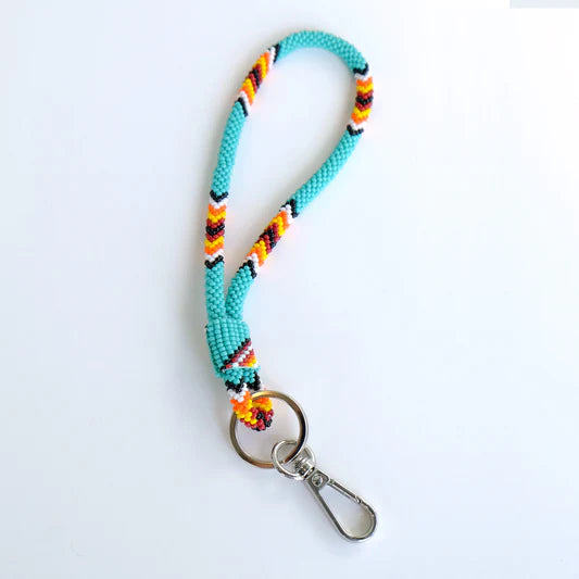 Beaded Wrist Lanyard 7” (Teal)