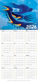 2026 Wipe-clean Calendar (Blue Eagle/Bear)