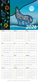 2026 Wipe-clean Calendar (Howling Wolf)