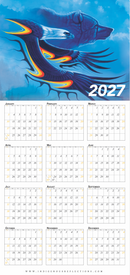 2027 Wipe-clean Calendar (Blue Eagle/Bear)